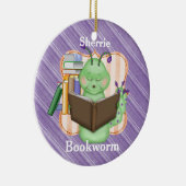 Little Green Bookworm Keramik Ornament (Rechts)