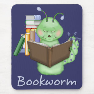 Little Green Bookworm Mousepad