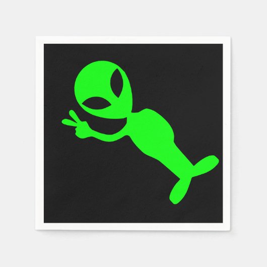 Little Green Friedlich Alien Serviette (Vorderseite)