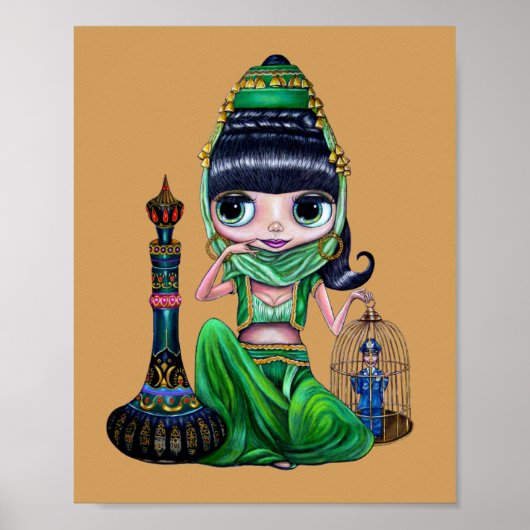 Little Green Genie Bly Dancer Girl Poster (Vorne)