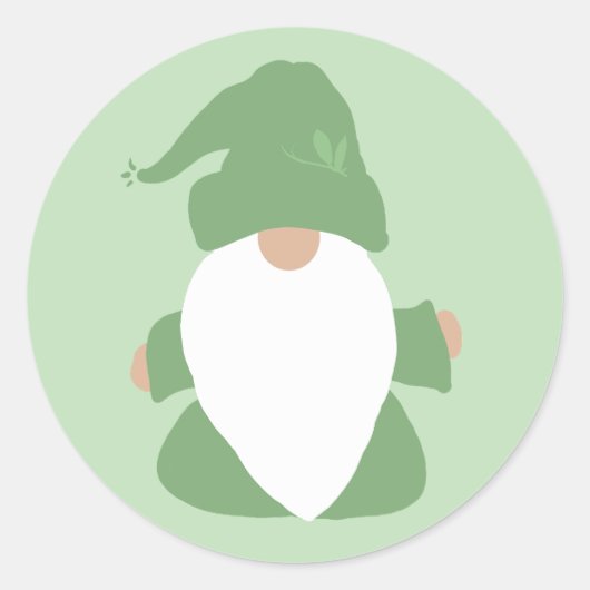 Little Green Gnome Runder Aufkleber (Vorderseite)