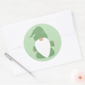 Little Green Gnome Runder Aufkleber (Umschlag)