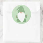 Little Green Gnome Runder Aufkleber (Tasche)