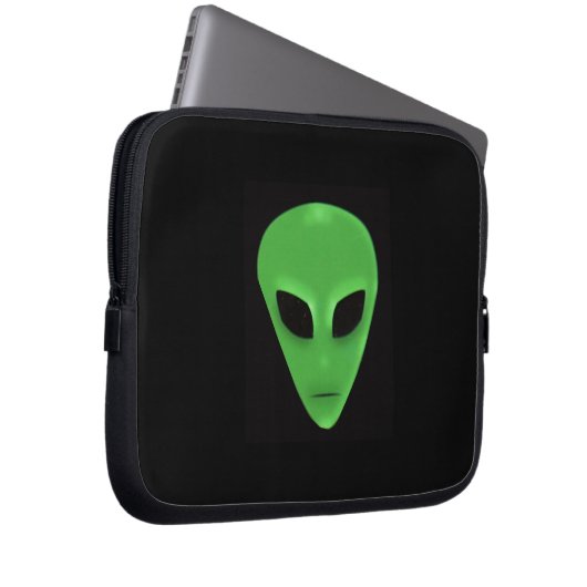 Little Green Man Alien Face Laptopschutzhülle (Vorne Rechts)