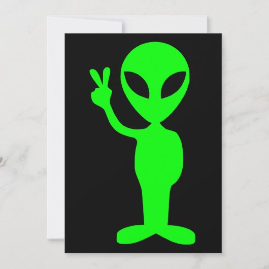 Little Green Man Einladung (Vorderseite)