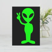 Little Green Man Einladung (Stehend Vorderseite)