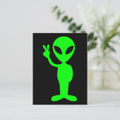 Little Green Man Postkarte (Stehend Vorderseite)