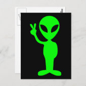 Little Green Man Postkarte (Vorne/Hinten)