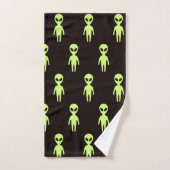 Little Green Men Alien Badhandtuch Set (Handtuch)