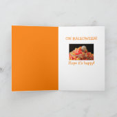 Little Green Men Pumpkin Halloween Karte (Innenseite)