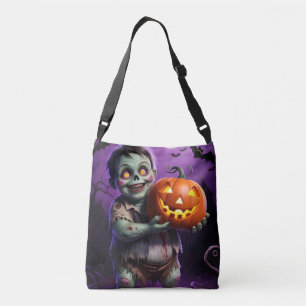 Little Green Monster & Pumpkin Friend Tasche