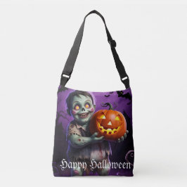 Little Green Monster & Pumpkin Friend Tasche