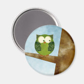 Little Green Owl Magnet (Vorderseite/Rückseite)