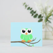 Little Green Owl - unbedruckte Postkarte (Stehend Vorderseite)