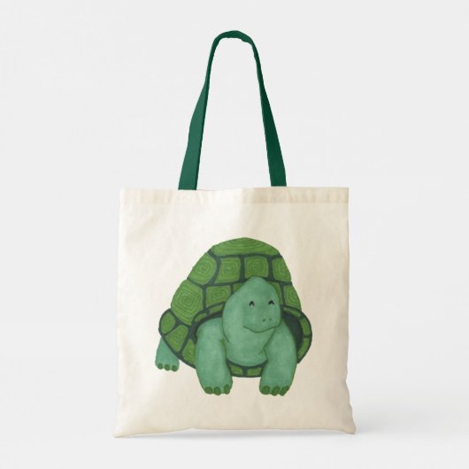 Little Green Turtle Tote Bag Tragetasche (Rückseite)