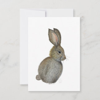 Little Grey Bunny Notecard - Original Artwork Einladung