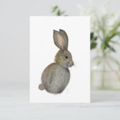 Little Grey Bunny Notecard - Original Artwork Einladung (Stehend Vorderseite)