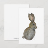 Little Grey Bunny Notecard - Original Artwork Einladung (Vorne/Hinten)