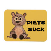 Little Grumpy Bär sagt Diets Sind zum Kotzen Magnet (Horizontal)