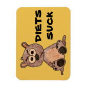 Little Grumpy Bär sagt Diets Sind zum Kotzen Magnet (Vertikal)