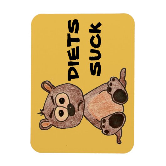 Little Grumpy Bär sagt Diets Sind zum Kotzen Magnet (Vertikal)