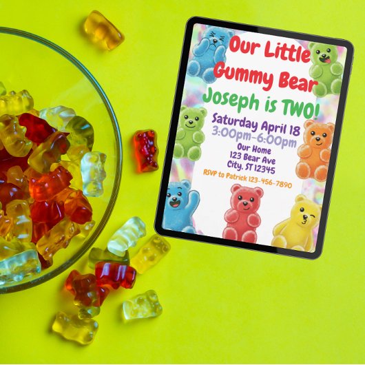 Little Gummy Bären zum Geburtstag Einladung