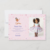 Little Gymnast Birthday Party Foto Dankeskarte (Vorderseite)