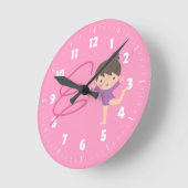 Little Gymnast Girl Gymnastics Room Decor Runde Wanduhr (Winkel)