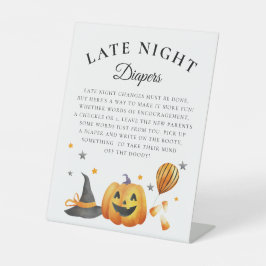 Little Halloween Baby Shower Spate Night Diapers Sockelschild