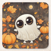Little Halloween Ghost Rechteckiger Pappuntersetzer (Vorderseite)
