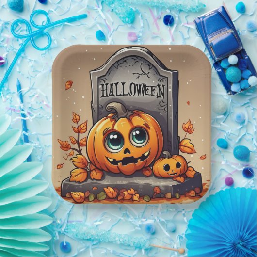 Little Halloween Gravestone Pappteller (Party)