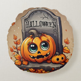 Little Halloween Gravestone Rundes Kissen