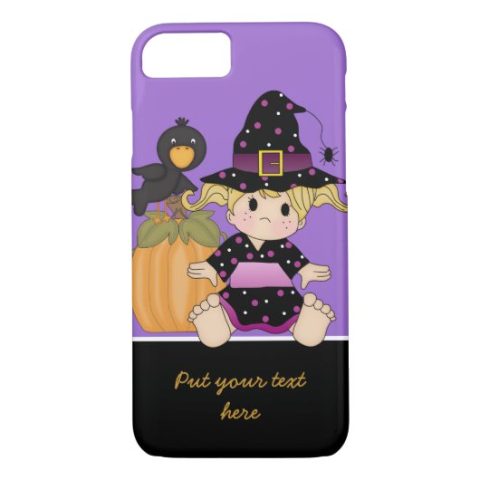 Little Halloween Hexe mit lila schwarzem Kleid Case-Mate iPhone Hülle (Rückseite)