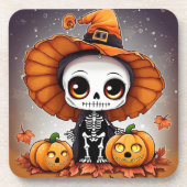 Little Halloween Skelett 2 Getränkeuntersetzer (Vorderseite)