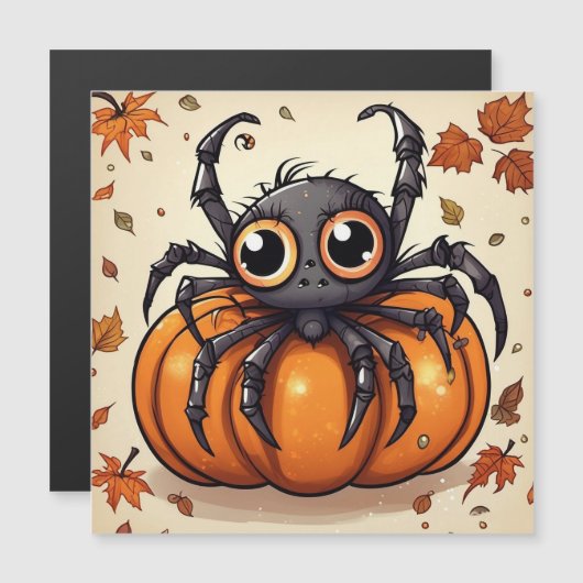 Little Halloween Spider Magnetkarte (Vorne/Hinten)