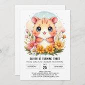 Little Hamster Magic Birthday Einladung (Vorne/Hinten)