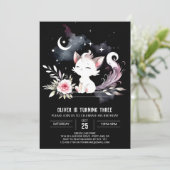 Little Happy Cat Birthday Einladung (Stehend Vorderseite)