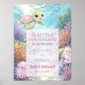 Little Hatchling Sea Turtle Baby Shower Welcome Poster (Vorne)