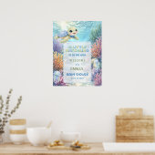 Little Hatchling Sea Turtle Baby Shower Welcome Poster (Küche)