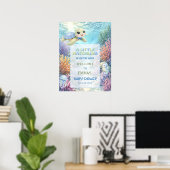 Little Hatchling Sea Turtle Baby Shower Welcome Poster (Heimbüro)