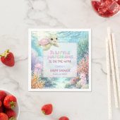 Little Hatchling Sea Turtle Ocean Pink Baby Shower Serviette (Beispiel)