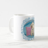 Little Havanese auf Türkis Sofa Kaffeetasse (Vorderseite Links)