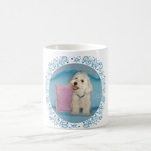 Little Havanese auf Türkis Sofa Kaffeetasse (Mittel)