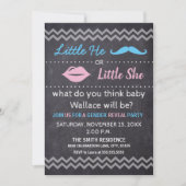 Little He Little She Lips Schnurrbart Gender-Enthü Einladung (Vorderseite)