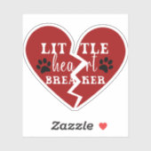 Little Heart Breaker - gebrochenes Herz mit Paw Pr Aufkleber (Blatt)