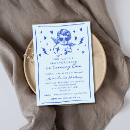 Little Heartbreaker Valentines Boy 1st Birthday Einladung