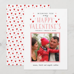 Little Hearts Calligraphy Valentine Day Foto Card