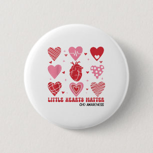 Little Hearts Chd Awareness Heart Anatomy Valentin Button