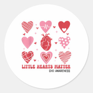 Little Hearts Chd Awareness Heart Anatomy Valentin Runder Aufkleber