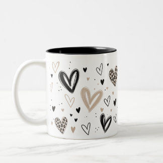 Little Hearts - Elegante Herztasse Zweifarbige Tasse
